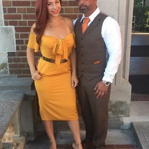 Yellow gold dress gown